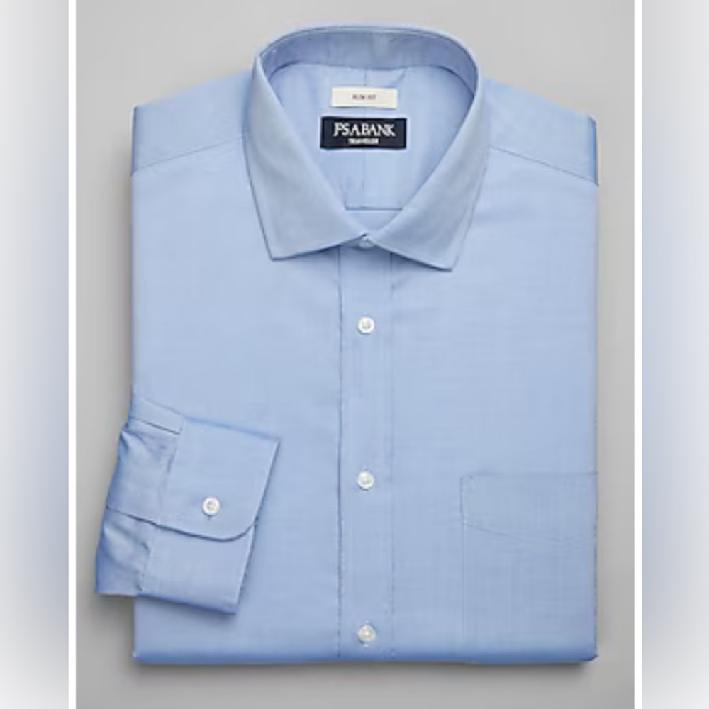 Jos.A. Bank, Traveler's Collection Slim Fit Long Sleeve Shirt, Size 16.5-34